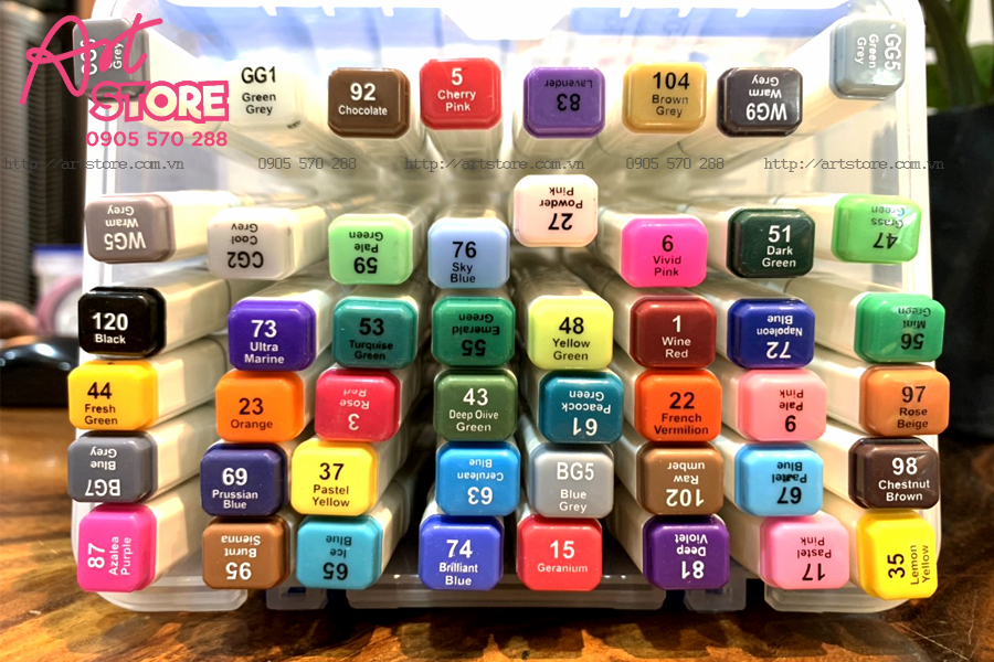Màu marker touch mark bút dạ 40, 60, 80, 168 màu Touchmark hai đầu túi da  vintage chính hãng HKUK | Shopee Việt Nam
