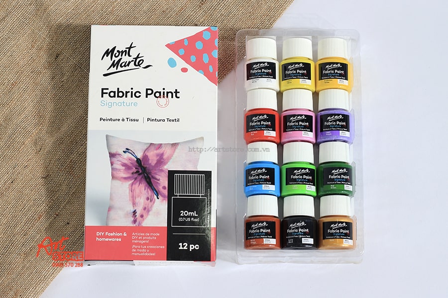 Mont Marte Signature Fabric Paint Set - 20pc x 20ml