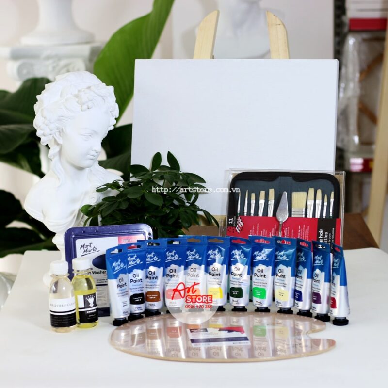 Combo Dụng cụ vẽ tranh sơn dầu cho người mới học vẽ AS-CO004