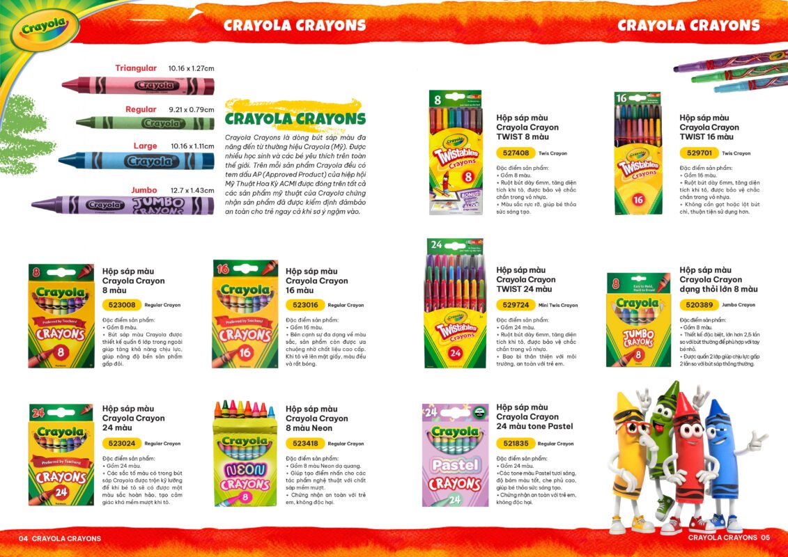 Tổng Hợp Tất Cả Các Sản Phẩm Đến Từ Nhà Crayola Tại Việt Nam