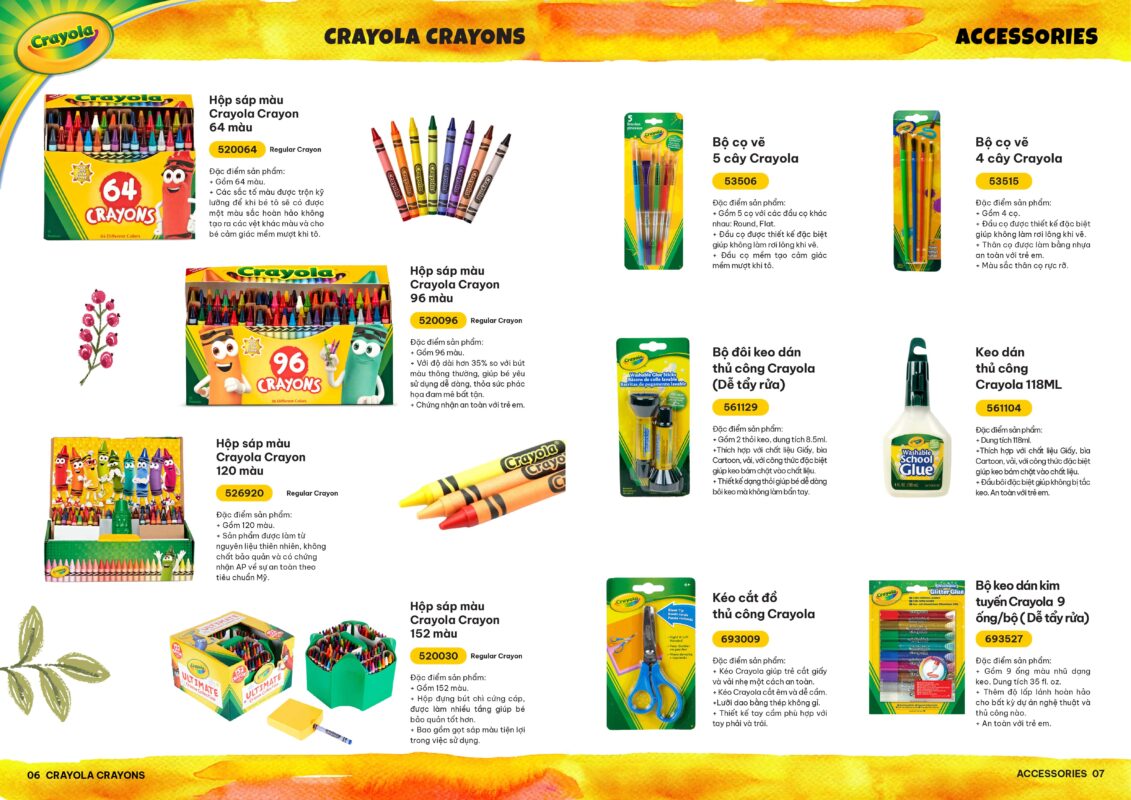 Tổng Hợp Tất Cả Các Sản Phẩm Đến Từ Nhà Crayola Tại Việt Nam