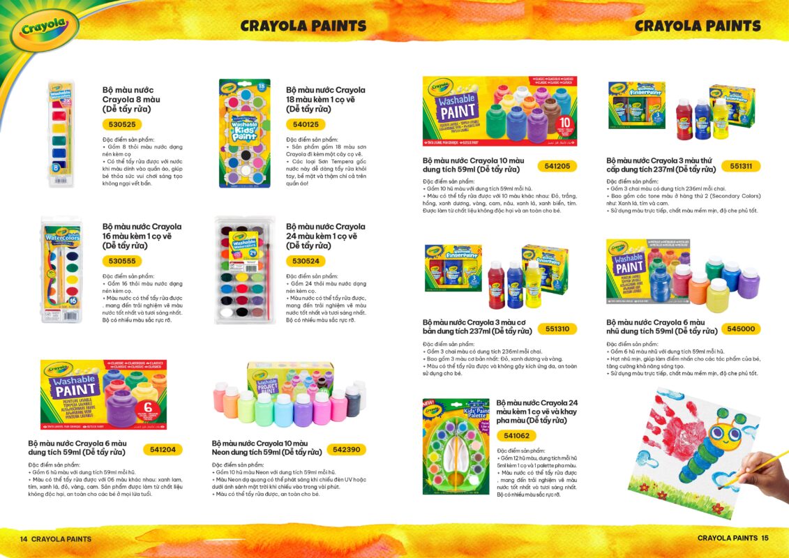 Tổng Hợp Tất Cả Các Sản Phẩm Đến Từ Nhà Crayola Tại Việt Nam