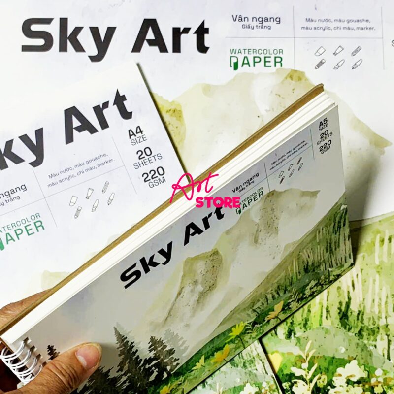 Sổ Vẽ Sky Art White 220gsm – Khổ A5A4A3
