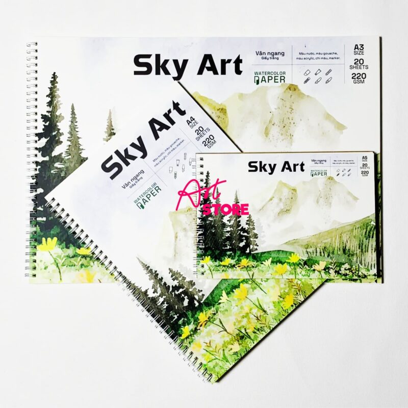 Sổ Vẽ Sky Art White 220gsm – Khổ A5A4A3