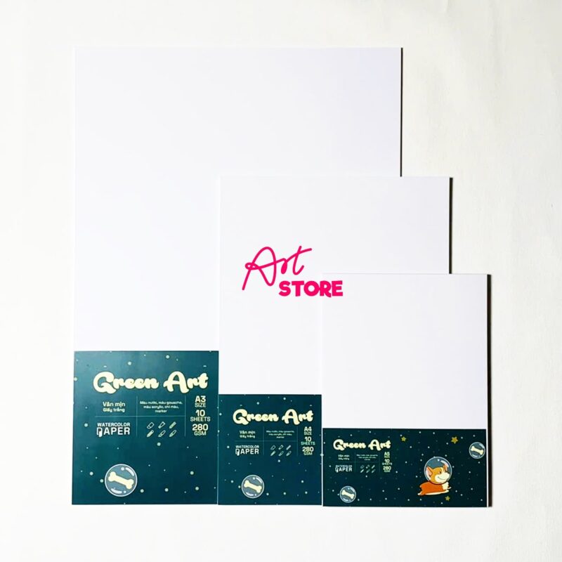 Giấy Vẽ Green Art White 280gsm – Khổ A5A4A3