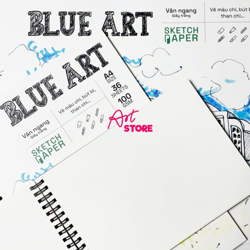 Sổ Vẽ Sketch Blue Art White 100gsm – Khổ A5 | A4 | A3