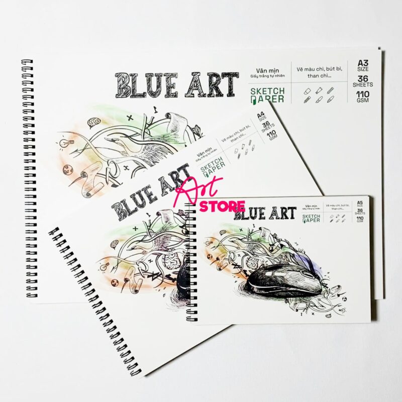 Sổ Vẽ Sketch Blue Art White 110gsm – Khổ A5 A4 A3