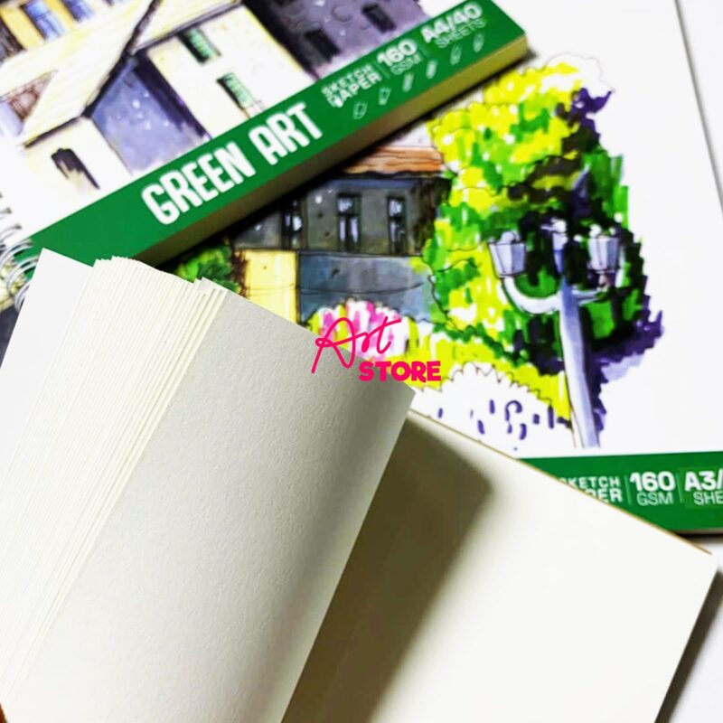 Sổ Vẽ Sketch Green Art Natural 160gsm – Khổ A5A4A3
