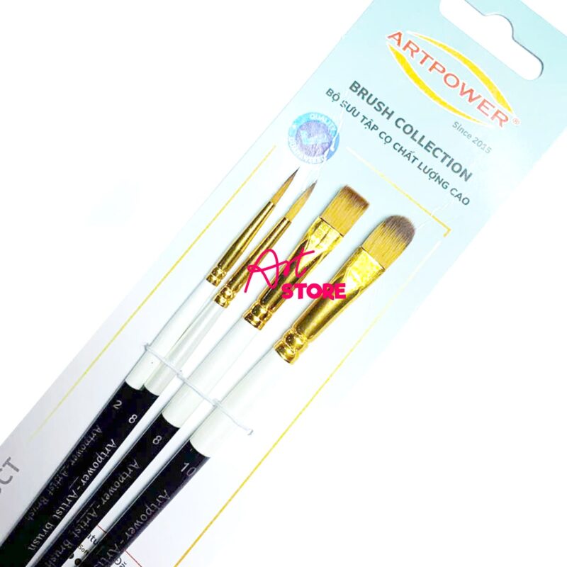 Bộ Cọ Vẽ Màu Nước, Cọ Vẽ Acrylic Artpower MA144 - 4pc