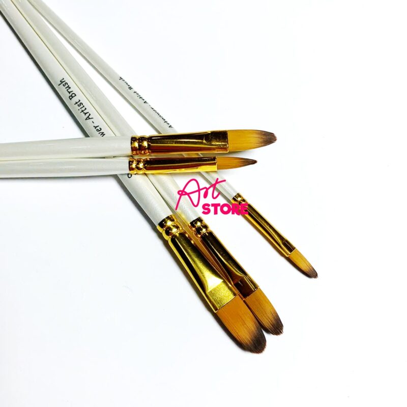 Bộ Cọ Vẽ Màu Nước, Cọ Vẽ Acrylic Đầu Oval Artpower MA140 - 5pc