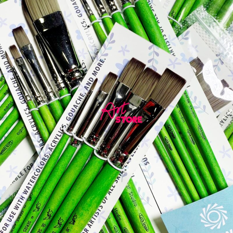 Cọ Vẽ Cao Cấp Lith Lynna Nhật Bản – Bộ 5 Cây Tỉa, Cọ Dẹp Cho Màu Nước, Acrylic & Gouache