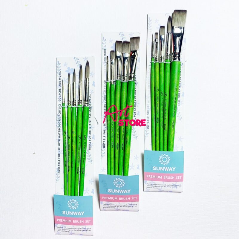 Cọ Vẽ Cao Cấp Lith Lynna Nhật Bản – Bộ 5 Cây Tỉa, Cọ Dẹp Cho Màu Nước, Acrylic & Gouache