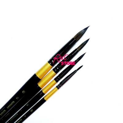 Bộ Cọ Vẽ Màu Nước Đầu Nhọn Lông Sóc Cao Cấp Sunway B208 – 4pc