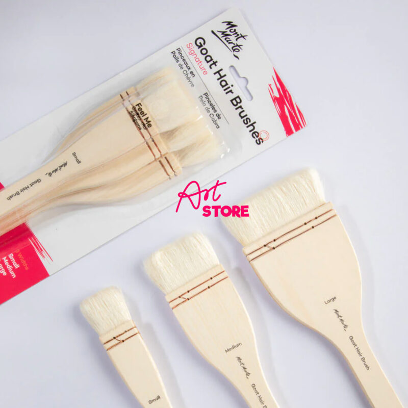 Panh Xô, Chổi Vẽ Nền Lông Dê- MM Goat Hair Pine Wood Brush