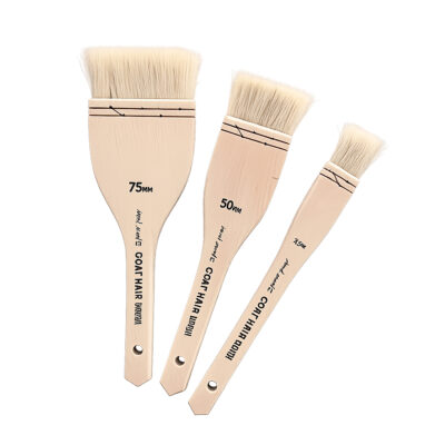 Panh Xô, Chổi Vẽ Nền Lông Dê- MM Goat Hair Pine Wood Brush