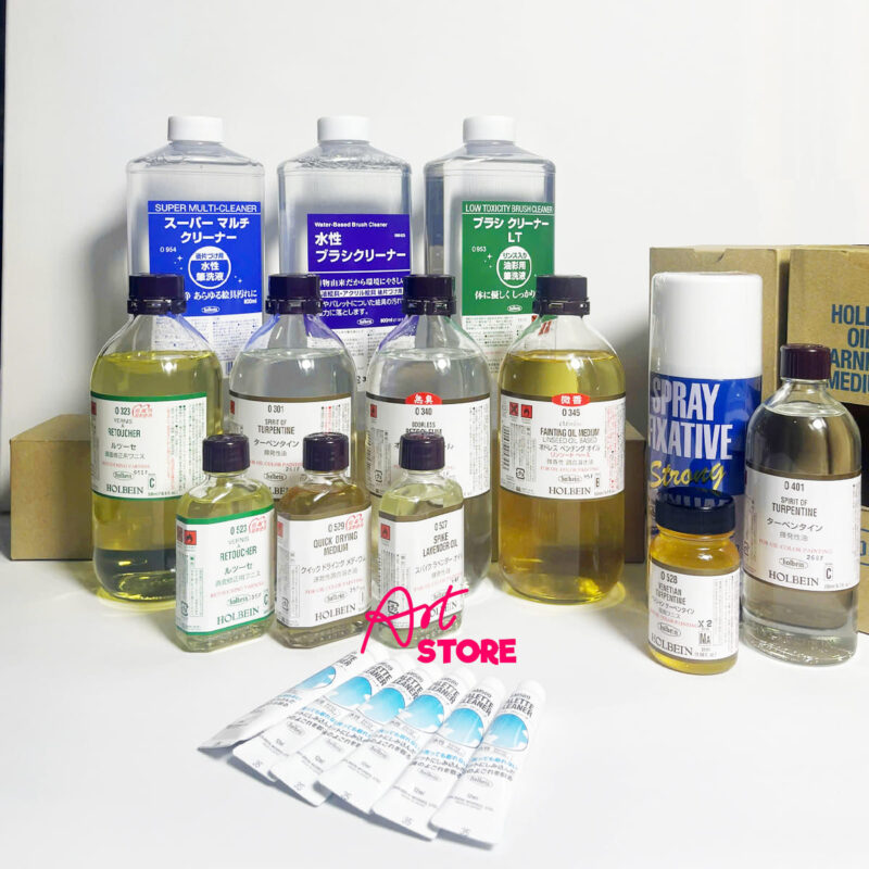 Dung Môi Sơn Dầu Holbein – Tổng Hợp Các Loại Dung Môi, Medium Và Dung Dịch Vệ Sinh Cọ