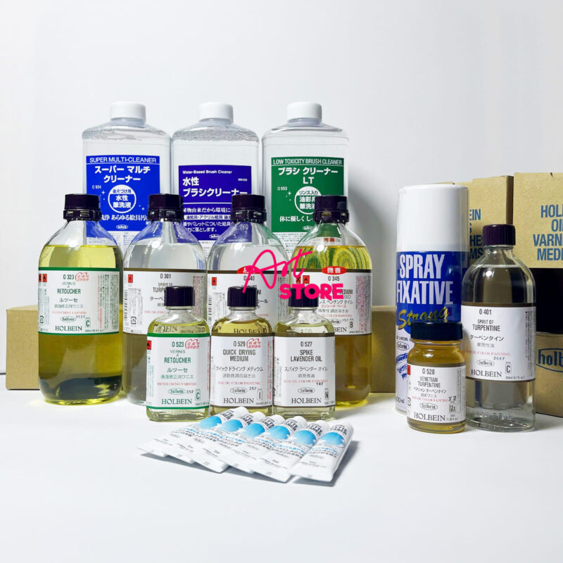 Dung Môi Sơn Dầu Holbein – Tổng Hợp Các Loại Dung Môi, Medium Và Dung Dịch Vệ Sinh Cọ