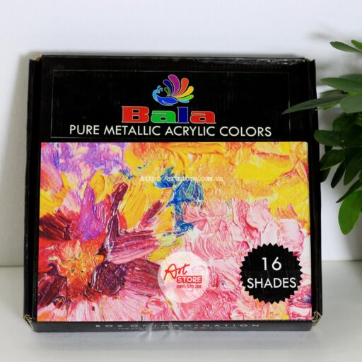 Set 16 Màu Nhũ Acrylic Paint Metallic Bala Ấn Độ - 50ml