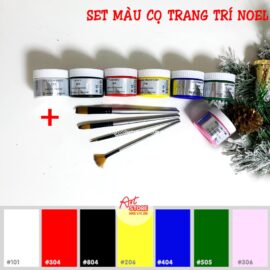 Gợi Ý Set 7 Màu Acrylic Và Cọ Vẽ Trang Trí Noel 2022