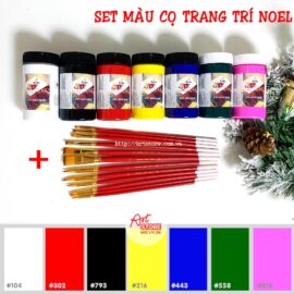 Gợi Ý Set 7 Màu Acrylic Và Cọ Vẽ Trang Trí Noel 2022