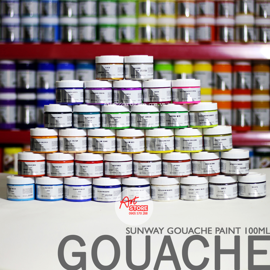 Màu Bột, Màu Gouache Paint Sunway 100Ml - Artstore