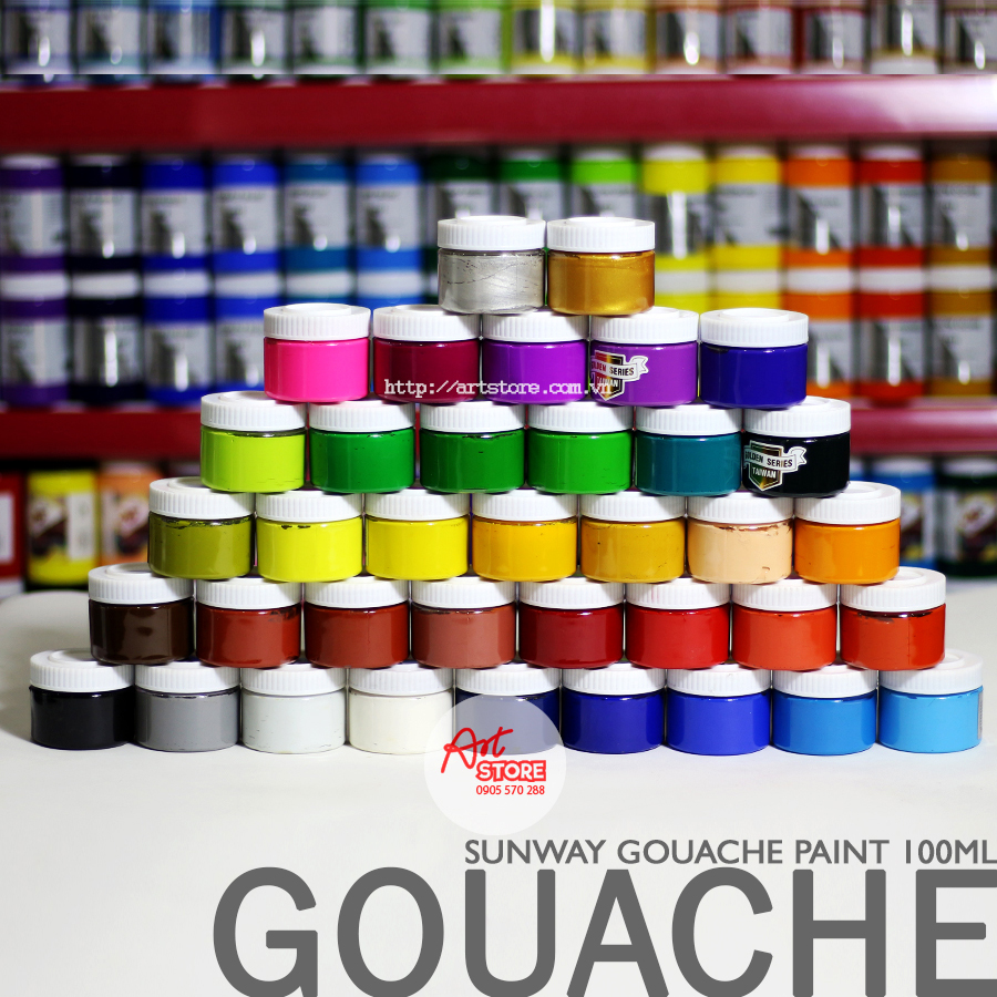 Màu Bột, Màu Gouache Paint Sunway 100Ml - Artstore