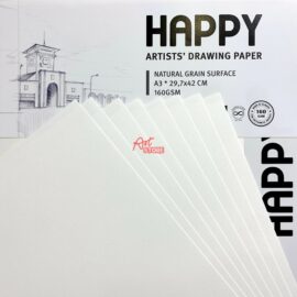giấy vẽ chì, giấy phát thảo Happy 160gsm A5-A4-A3 tệp 10 tờ