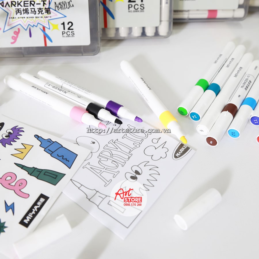 Bút Acrylic Maker Pen MIYA 12M/24M/36M/48M (SINGLE HEAD)